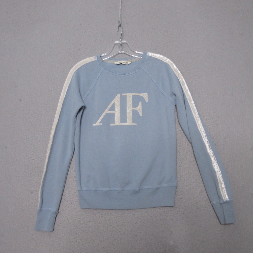 Abercrombie & Fitch‎ Crewneck Sweatshirt Women XS Y2K Velvet Side Stripe Sporty